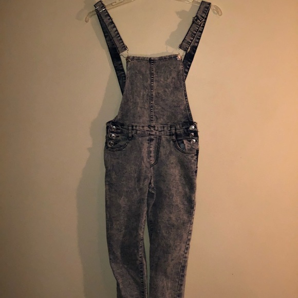 Denim - Stonewashed Overall Pants Medium Skinny Fit Junior